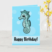 Little Seahorse Verjaardagskaart Kaart (Gele Bloem)