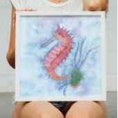Little Seahorse Watercolor Perfect Poster