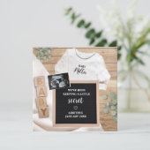 Little Secret Sonogram Echografie Zwangerschap Aankondiging (Staand voorkant)