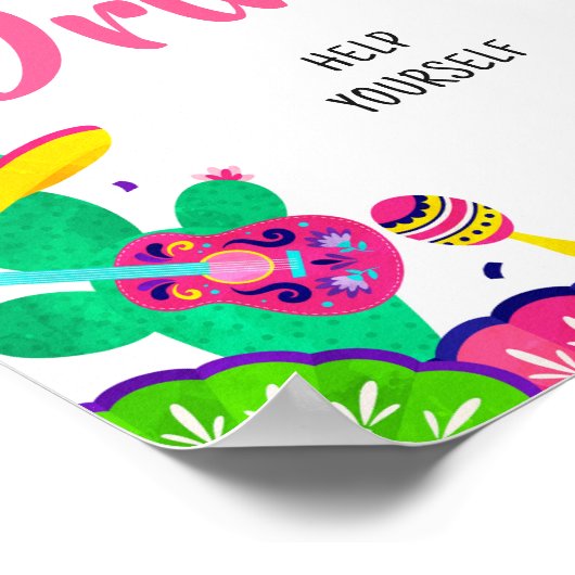 Little Senorita Fiesta Baby shower Drinken Poster (Hoek)