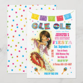 Little Señorita Mexican Fiesta Verjaardagsfeest Kaart (Voorkant / Achterkant)