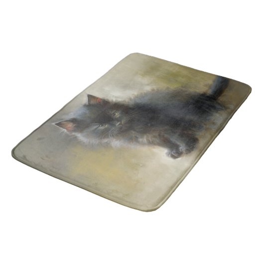 Little Shadow Black Kitten Badmat (Gekanteld)