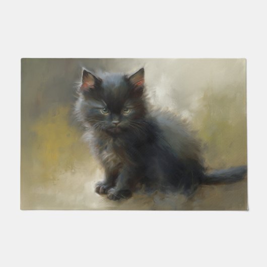 Little Shadow Black Kitten Deurmat (Voorkant)