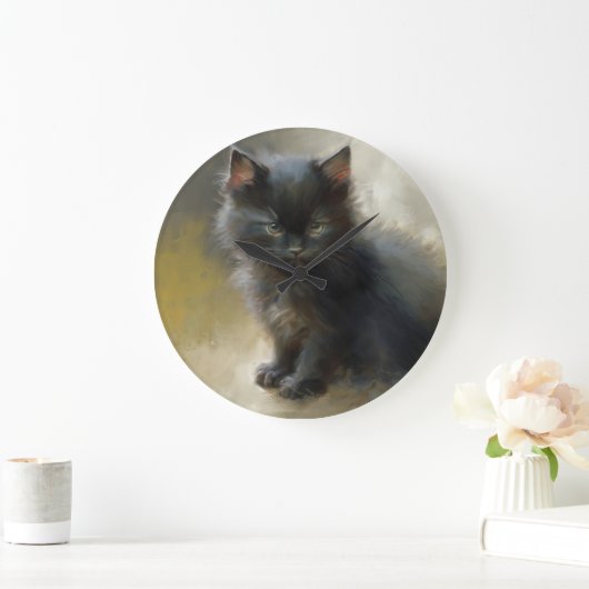 Little Shadow Black Kitten Grote Klok (Huis)