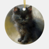 Little Shadow Black Kitten Keramisch Ornament (Voorkant)