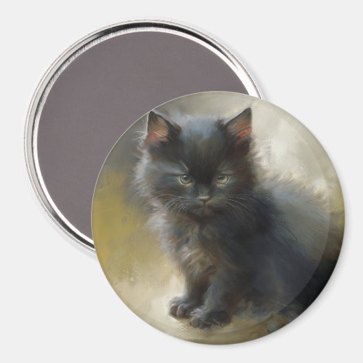 Little Shadow Black Kitten Magneet (Voorkant / Achterkant)