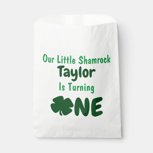 Little Shamrock 1st Birthday Bedankzakje (Voorkant)