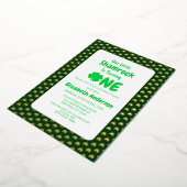 Little Shamrock 1st Birthday Folie Uitnodiging (Gedraaid)