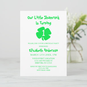 Little Shamrock 1st Birthday Kaart