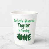 Little Shamrock 1st Birthday Papieren Bekers (Voorkant)