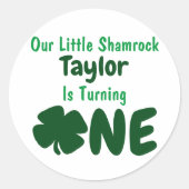 Little Shamrock 1st Birthday Ronde Sticker (Voorkant)