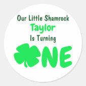 Little Shamrock 1st Birthday Ronde Sticker (Voorkant)