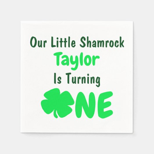 Little Shamrock 1st Birthday Servet (Voorkant)