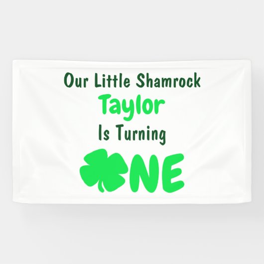 Little Shamrock 1st Birthday Spandoek (Horizontaal)