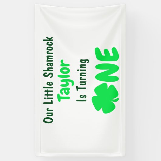 Little Shamrock 1st Birthday Spandoek (Verticaal)