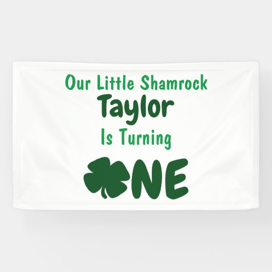Little Shamrock 1st Birthday Spandoek (Horizontaal)