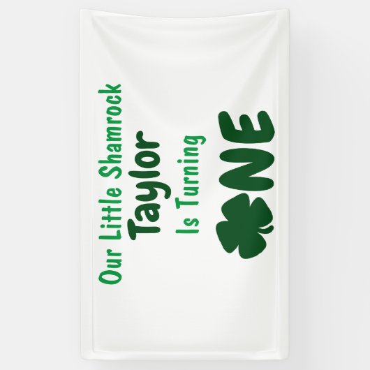 Little Shamrock 1st Birthday Spandoek (Verticaal)