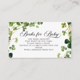 Little Shamrock Baby shower Boeken voor Baby Informatiekaartje