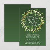 Little Shamrock Baby shower Book for Baby Card Informatiekaartje (Voorkant / Achterkant)