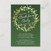 Little Shamrock Baby shower Book for Baby Card Informatiekaartje (Voorkant)