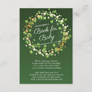 Little Shamrock Baby shower Book for Baby Card Informatiekaartje