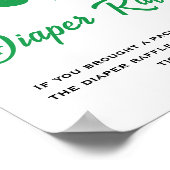 Little Shamrock Baby shower Fun Luier Raffle Sign Poster (Hoek)