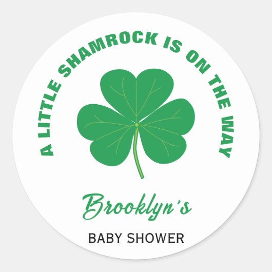 Little Shamrock Baby shower Iers wit en groen Ronde Sticker (Voorkant)