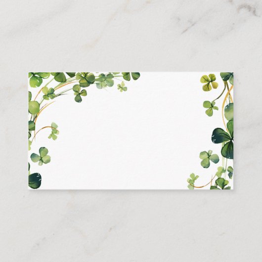 Little Shamrock Baby shower Luier Raffle Informatiekaartje (Achterkant)