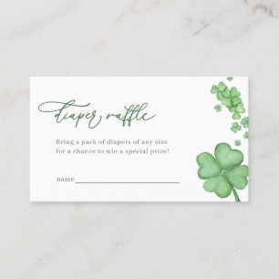 Little Shamrock Baby shower Luier Raffle Kaart Visitekaartje