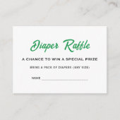 Little Shamrock Baby shower Luier Raffle Naam Fun Informatiekaartje (Voorkant)