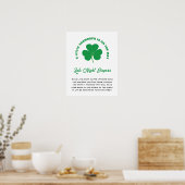 Little Shamrock Fun Baby shower Late Night Luiers Poster (Keuken)