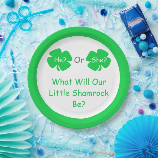 Little Shamrock Gender onthulling Papieren Bordje (Feest)