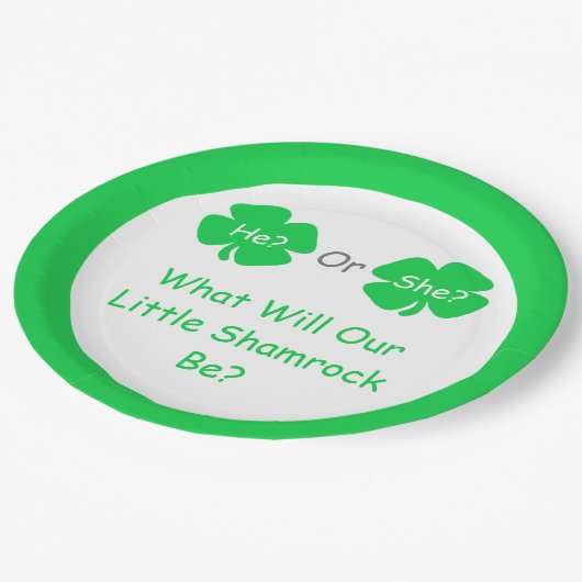 Little Shamrock Gender onthulling Papieren Bordje (Gekanteld)