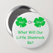 Little Shamrock Gender onthulling Ronde Button 4,0 Cm (Voorkant /achterkant)