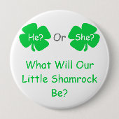 Little Shamrock Gender onthulling Ronde Button 4,0 Cm (Voorkant)