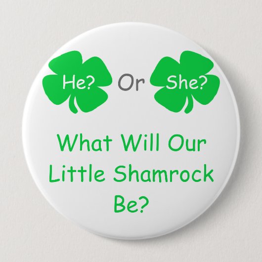 Little Shamrock Gender onthulling Ronde Button 4,0 Cm (Voorkant)