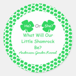 Little Shamrock Gender onthulling Ronde Sticker