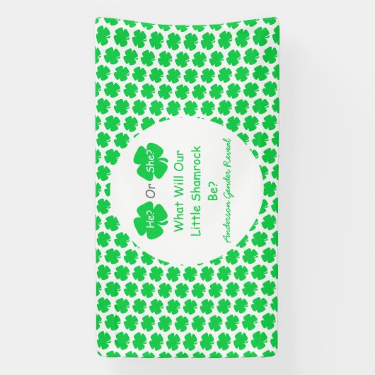 Little Shamrock Gender onthulling Spandoek (Verticaal)