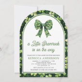 Little Shamrock Green Bow Arch Baby shower Kaart (Voorkant)