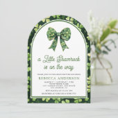 Little Shamrock Green Bow Arch Baby shower Kaart (Staand voorkant)