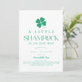 Little Shamrock Modern Baby Shower Kaart (Staand voorkant)