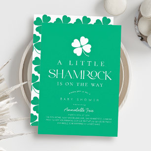 Little Shamrock Moderne Groene Baby Shower Kaart