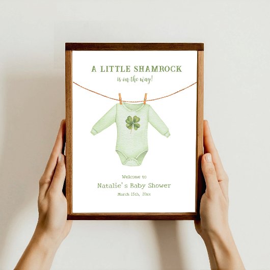 Little Shamrock St Patrick's Baby shower Welkom Poster