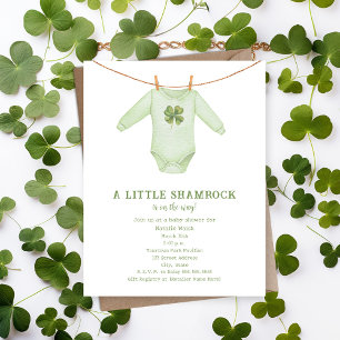 Little Shamrock St Patrick's Boy Baby shower Kaart