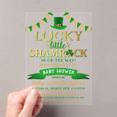Little Shamrock St. Patrick's Day Baby shower Acryl Uitnodigingen (Insitu (Draagbaar))