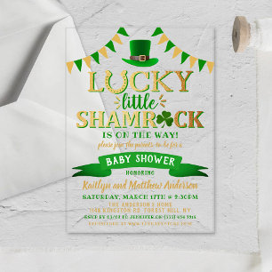 Little Shamrock St. Patrick's Day Baby shower Acryl Uitnodigingen