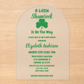 Little Shamrock St Patrick's Day Baby shower Acryl Uitnodigingen (Voorkant)