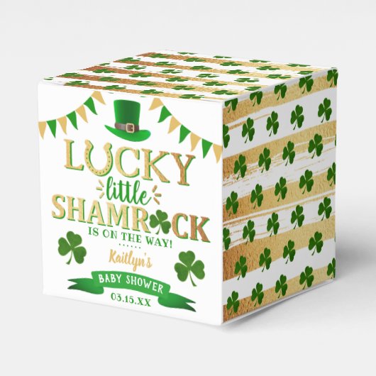 Little Shamrock St. Patrick's Day Baby shower Bedankdoosjes (Voorkant Zijde)