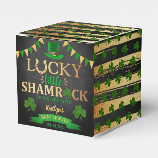 Little Shamrock St. Patrick's Day Baby shower Bedankdoosjes (Voorkant Zijde)