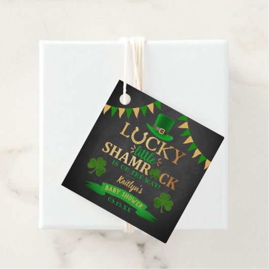 Little Shamrock St. Patrick's Day Baby shower Bedankjes Labels (In situ)